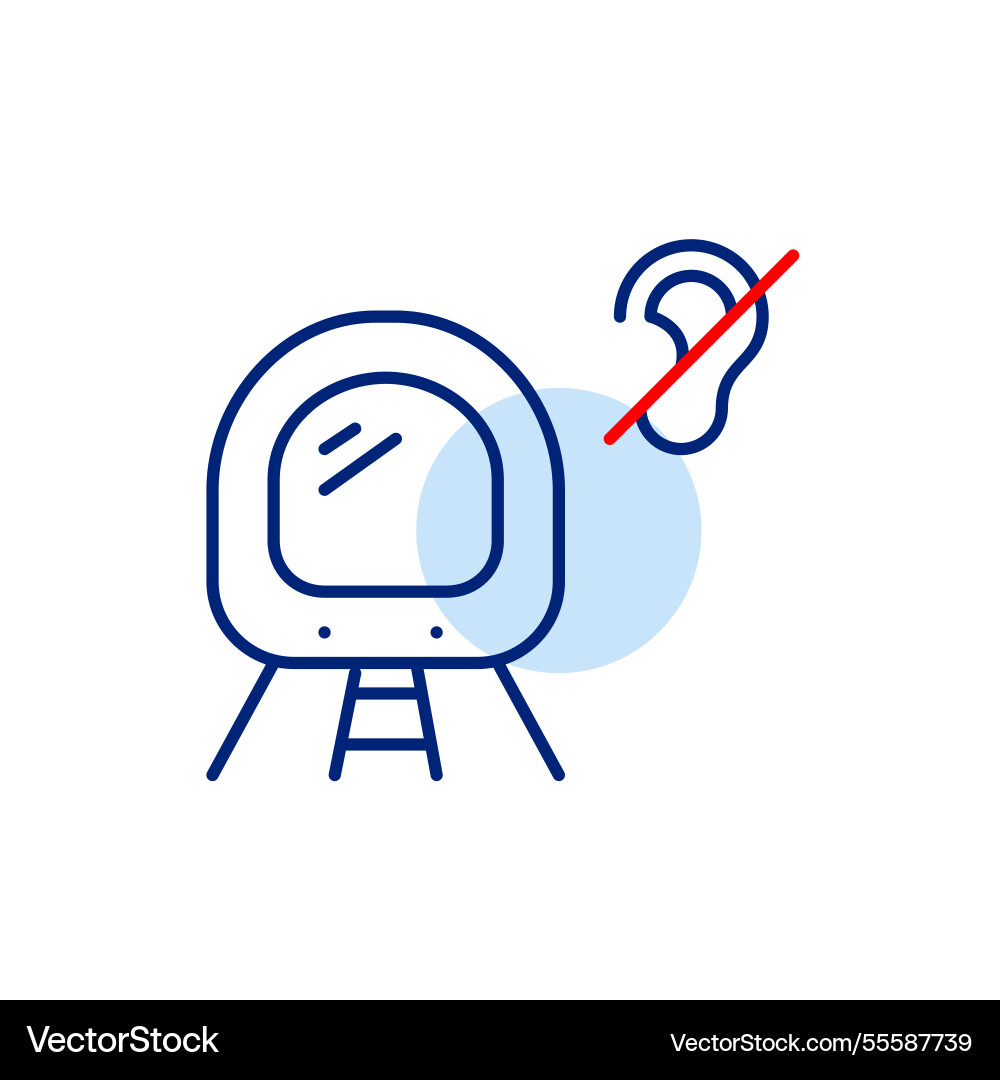Subway train and ear crossed out public Vector Image