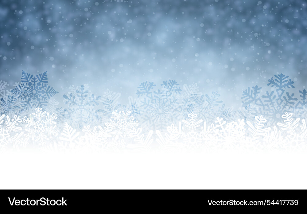 Winter snowflake background with frosty gradient Winter snowflake background with frosty gradient vector image