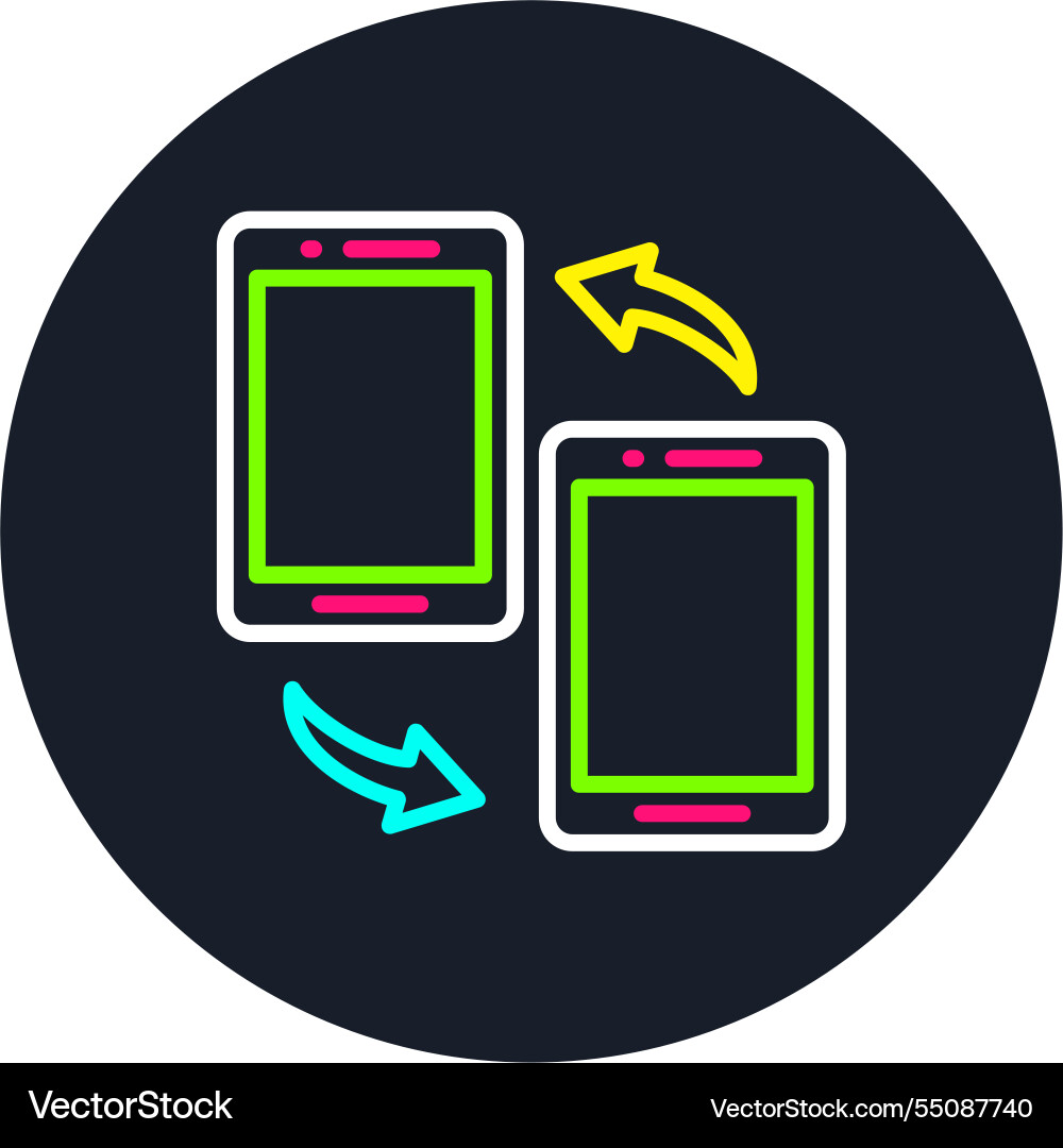 Data synchronization line multi color icon Vector Image