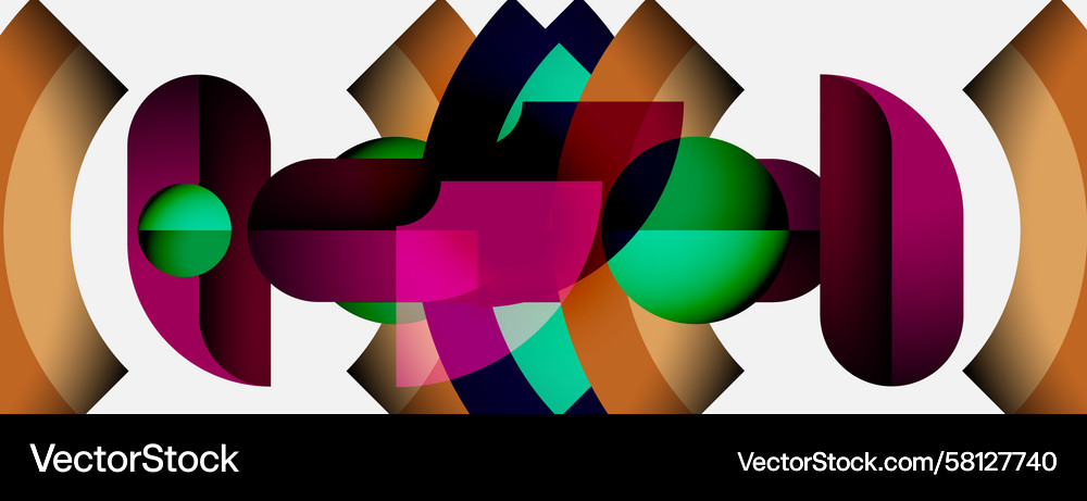 Dynamic Abstract Shape Overlap Vector Image