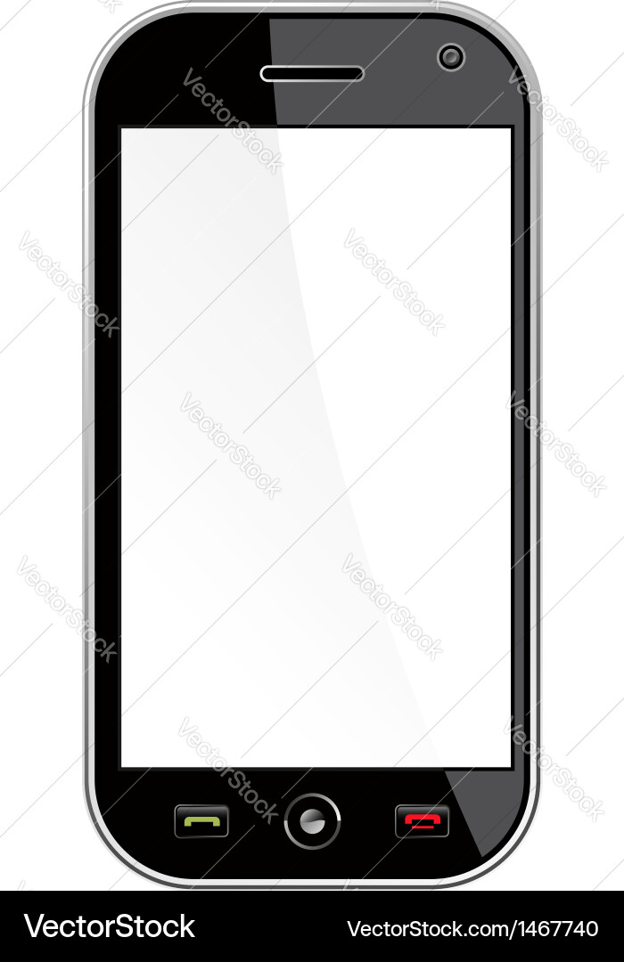 Generisches Smartphone isoliert über weiß Vektorbild