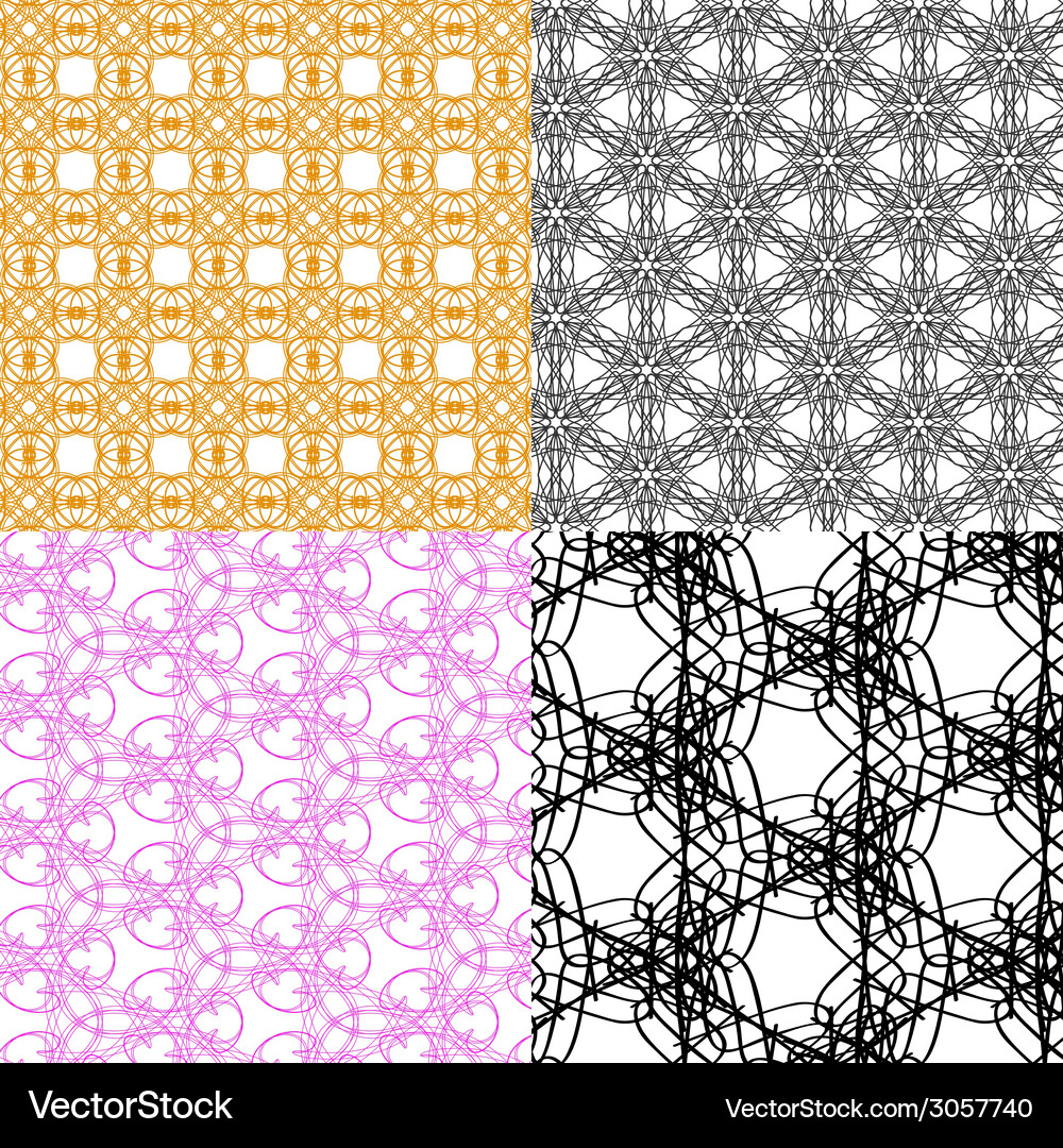 Geometric patterns tiling set of abstract vintage Vector Image