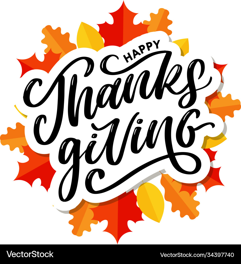 Happy Thanksgiving Schrifttext Happy Thanksgiving Schrifttext vektorbild