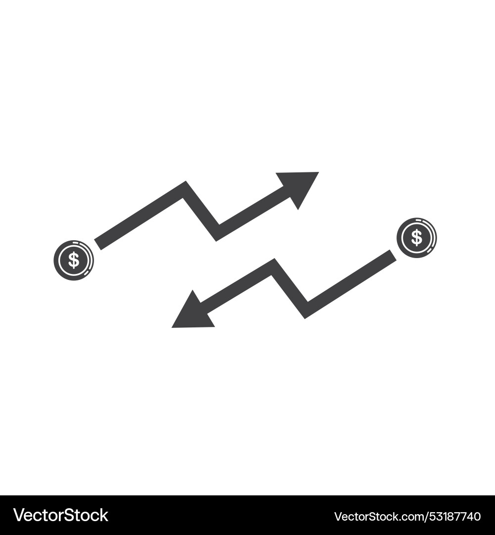 Money analytics arrow up and down icon element Vector Image
