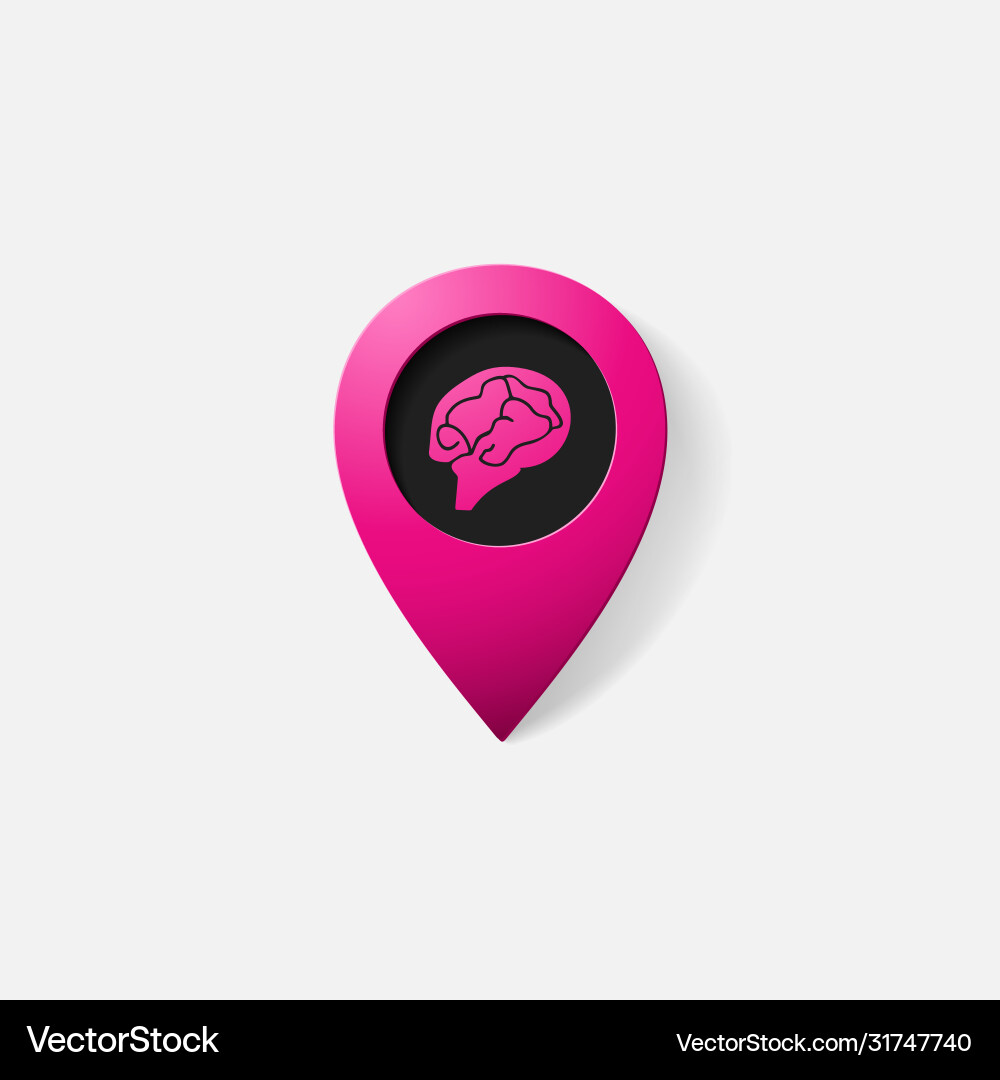 Realistic color pointer brain Vector Image