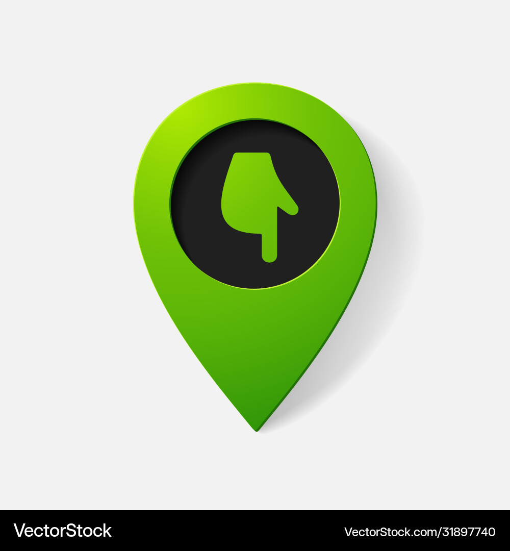 Realistic color pointer finger down Realistic color pointer finger down vector image