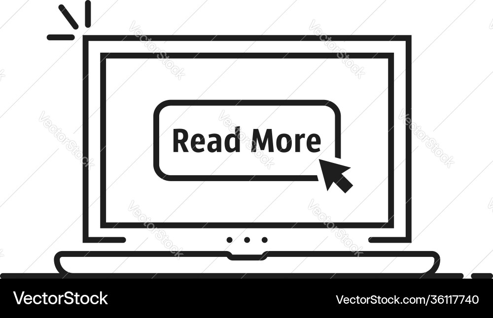 Thin Line Read More Button vector image