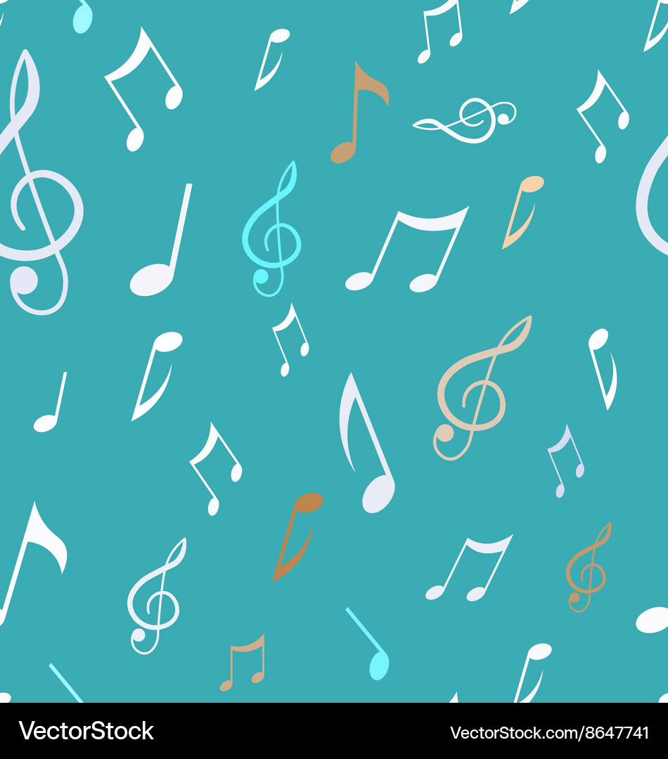 Abstract seamless pattern with music notes Vector Image