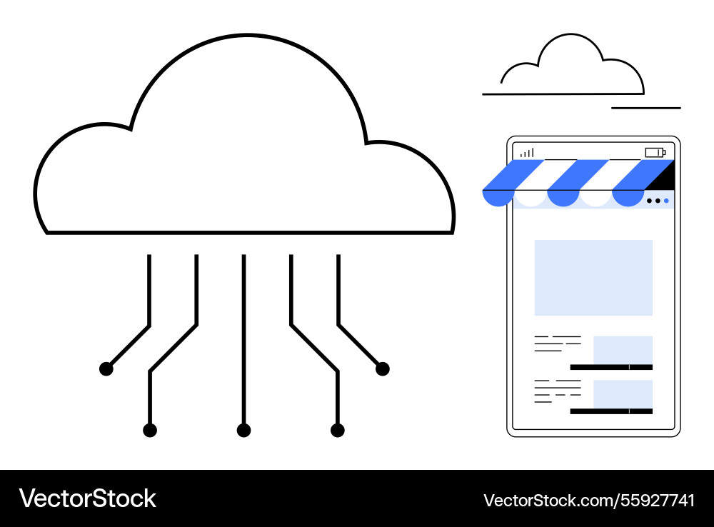 Cloud computing integration for digital business Vector Image