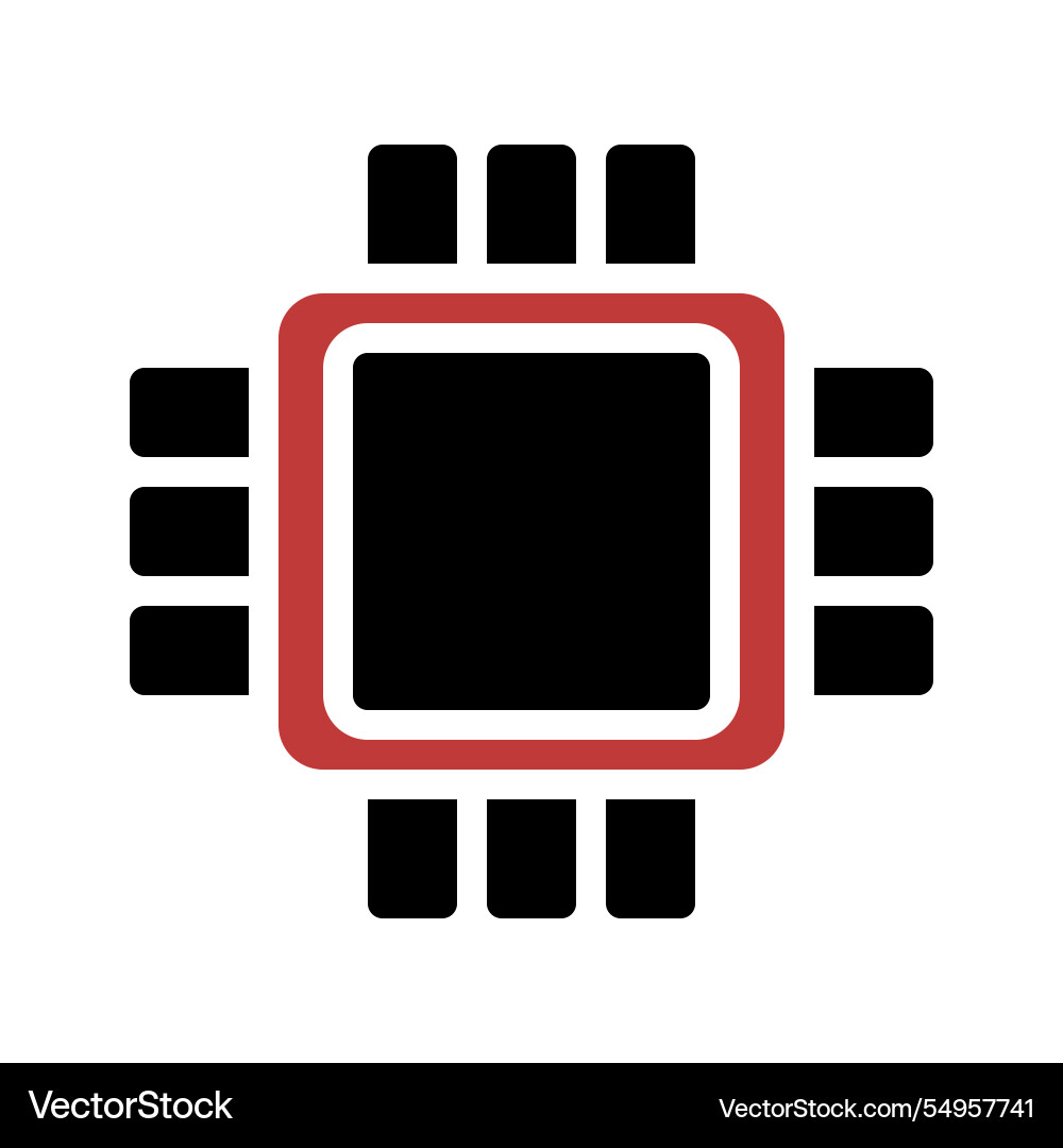 Cpu icon central processing unit technology vector image