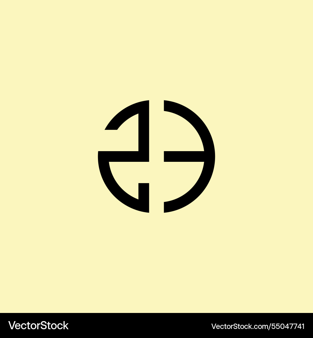 Creative rounded initial letters ze logo Vector Image