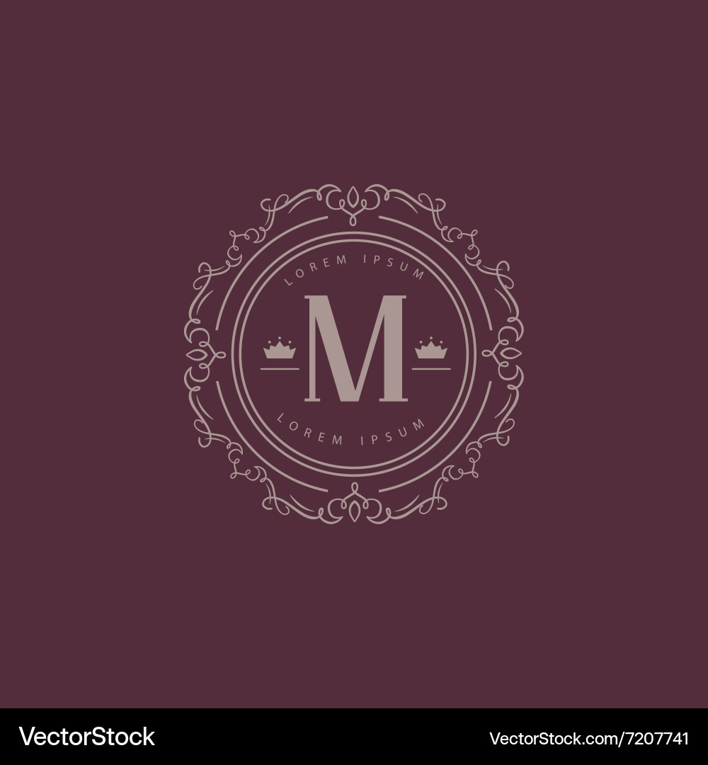 Elegant Monogram Template Royalty Free Vector Image