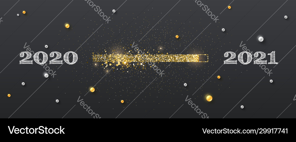 Golden loading bar with transition from 2020 Golden loading bar with transition from 2020 vector image