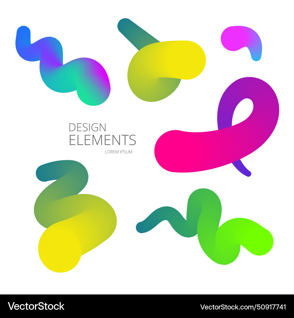 Gradient fluid curve liquid colorful shapes Vector Image