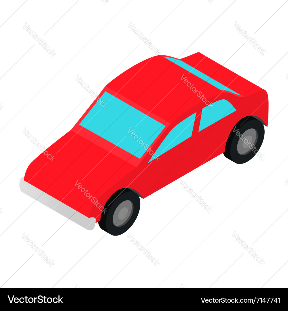 Red car isometric 3d icon Royalty Free Vector Image