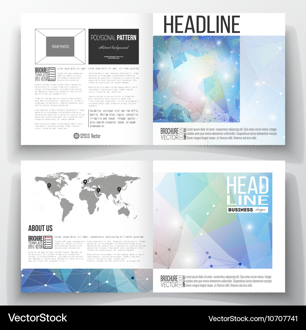 Set of square design brochure template abstract Vector Image