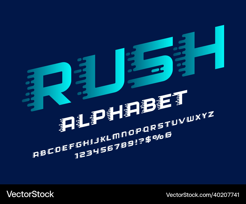 Speed Font - Dynamic Alphabet Vector Image