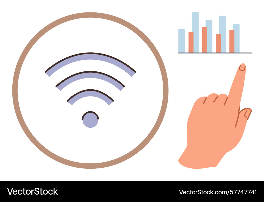 Wireless connectivity concept with signal Wireless connectivity concept with signal vector image