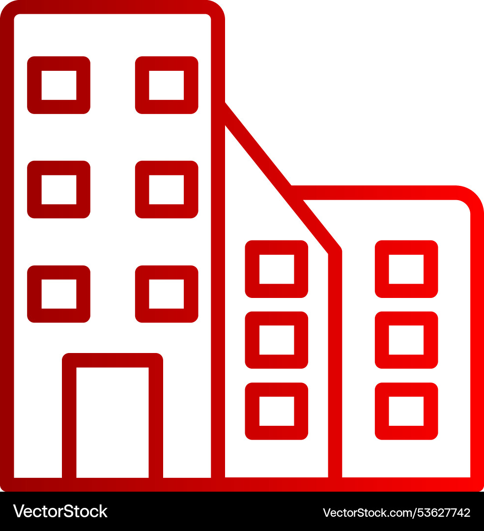 Building line gradient icon Vector Image