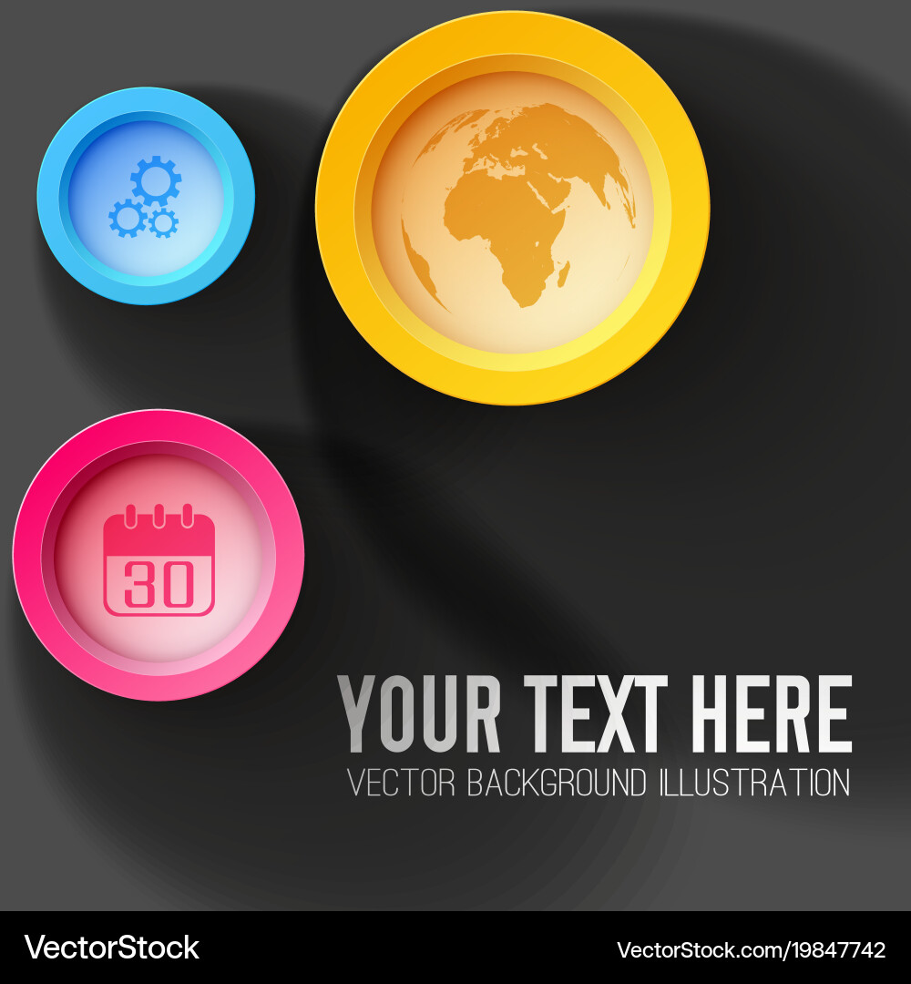 Circle functional elements on black background Vector Image