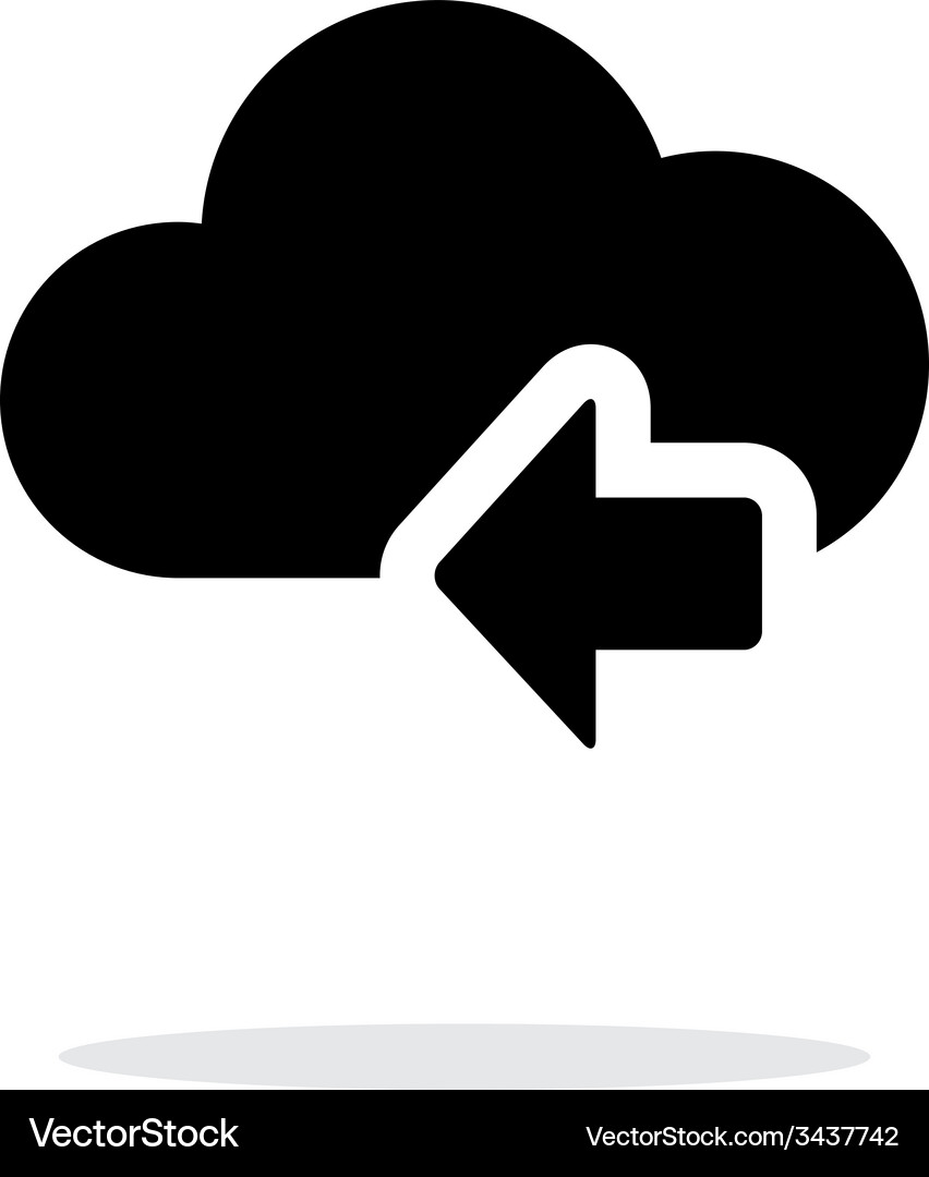 Cloud Computing mit vorherigem Pfeil einfaches Symbol Vektorbild