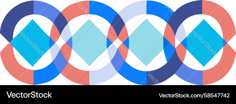 Colorful Overlapping Circles Pattern Vector Image