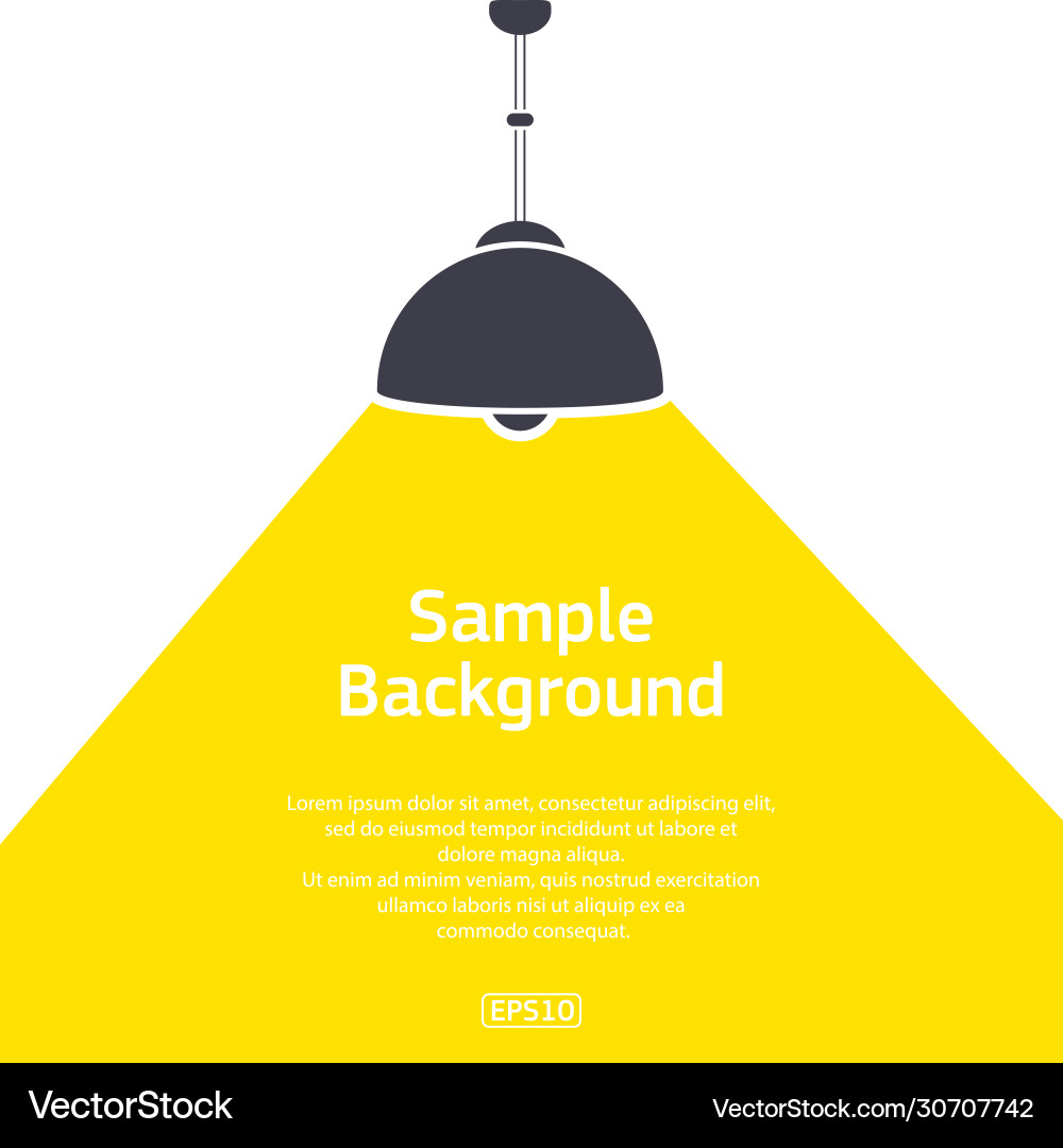 Dark lamp with light and text Dark lamp with light and text vector image