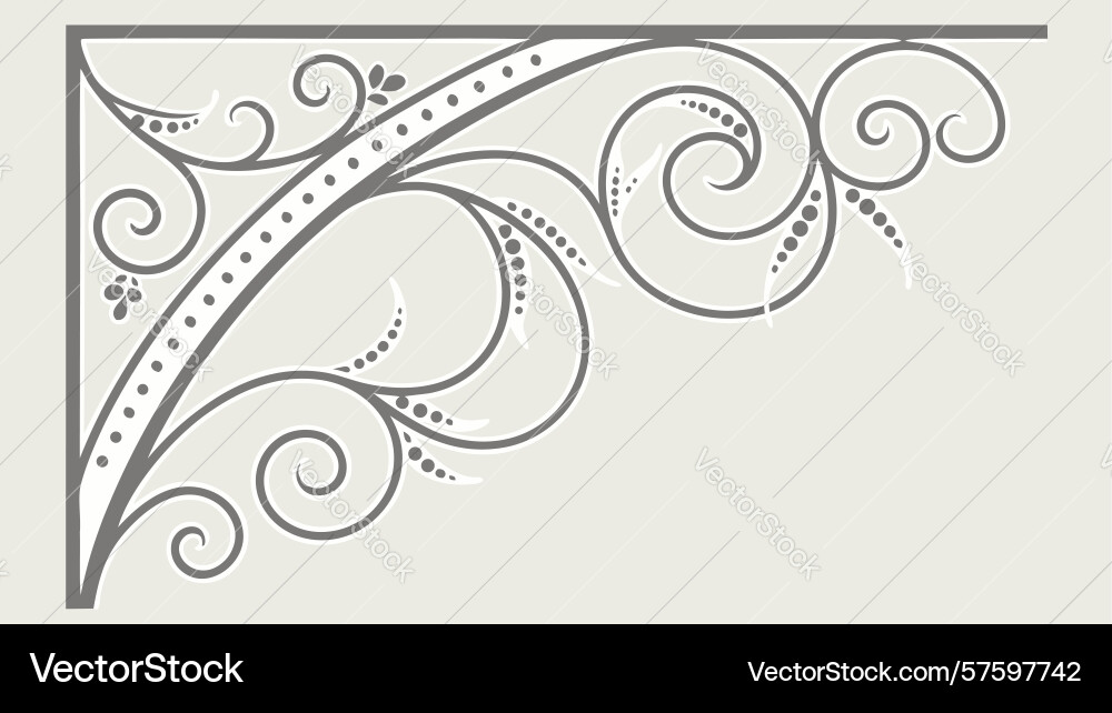 Ornate corner bracket with intricate patterns vector image