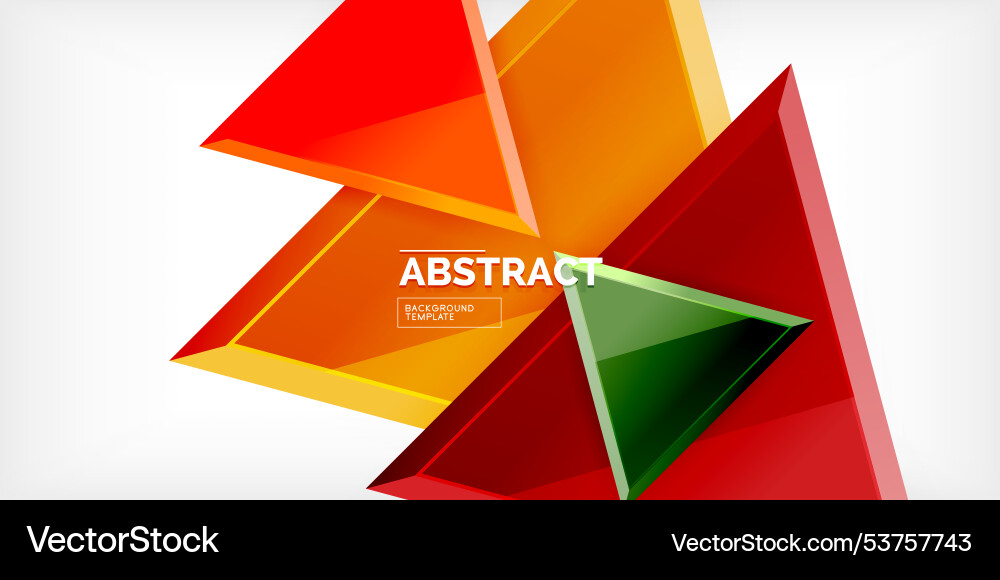 Abstract background - colorful triangles with 3d Vector Image