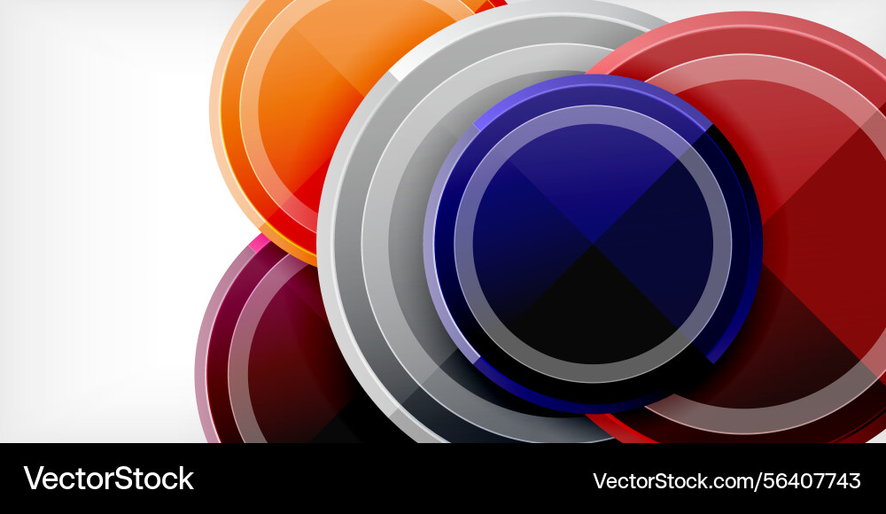 Abstract circles overlap creating vibrant color Vector Image