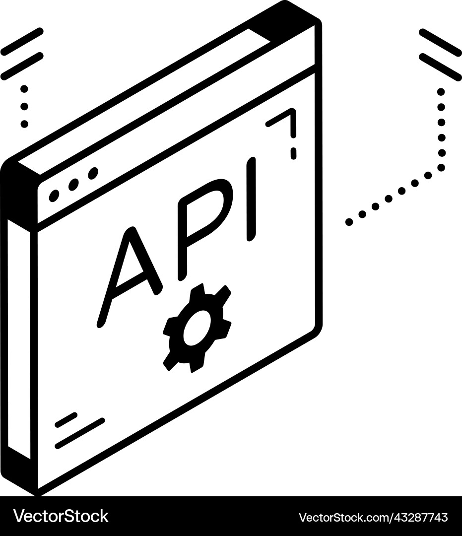 API Cog Icon Set vector image