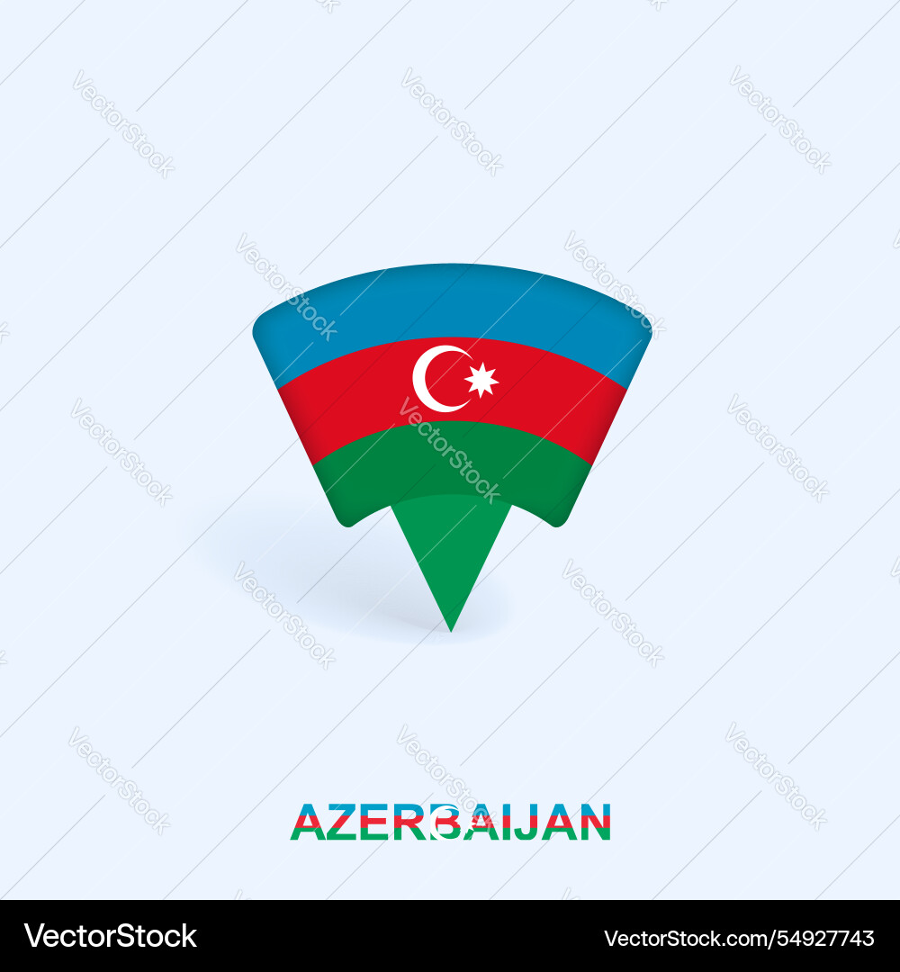 Azerbaijan pointer design with shadow vector image