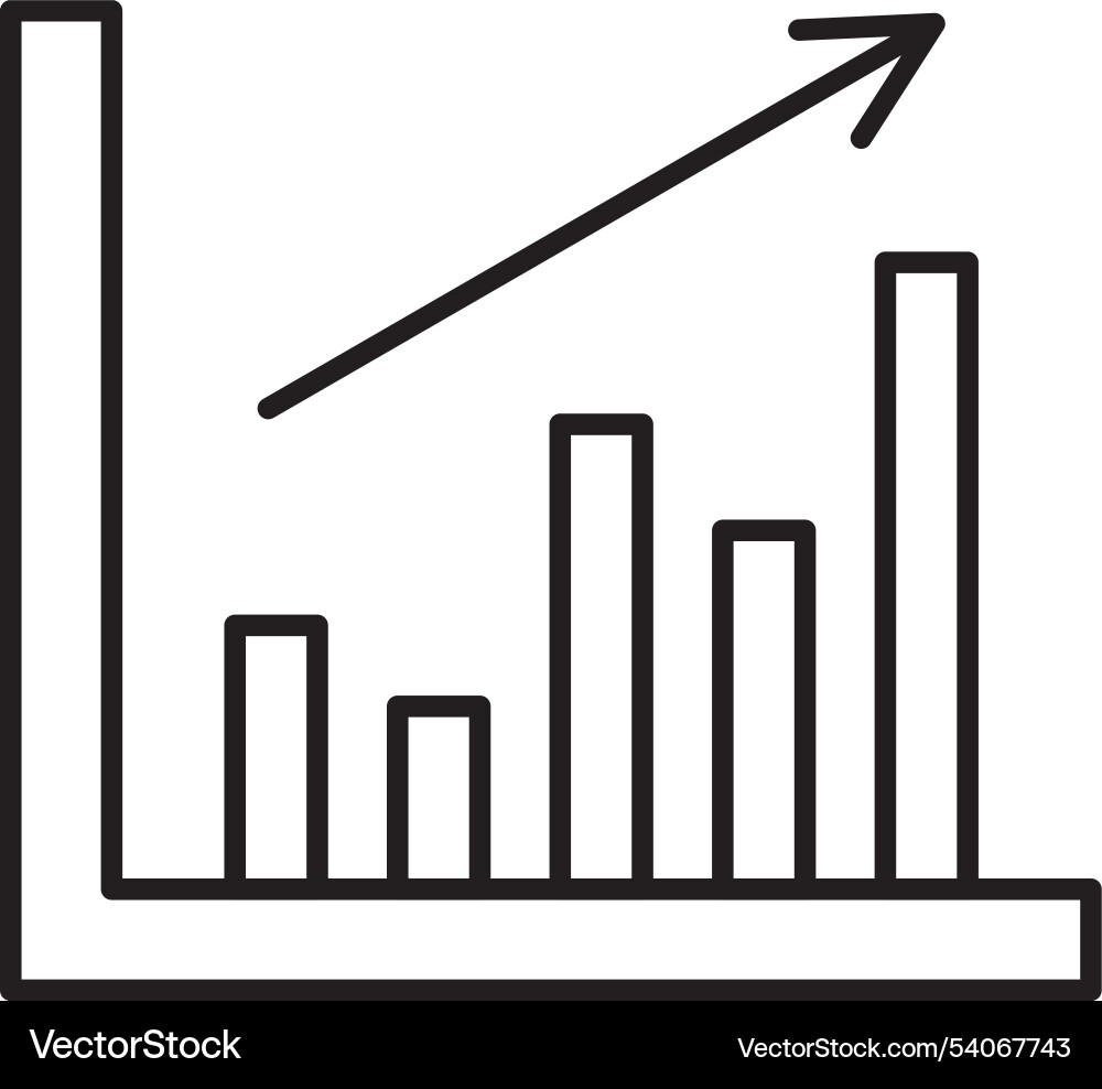 Bar chart line icon design vector image