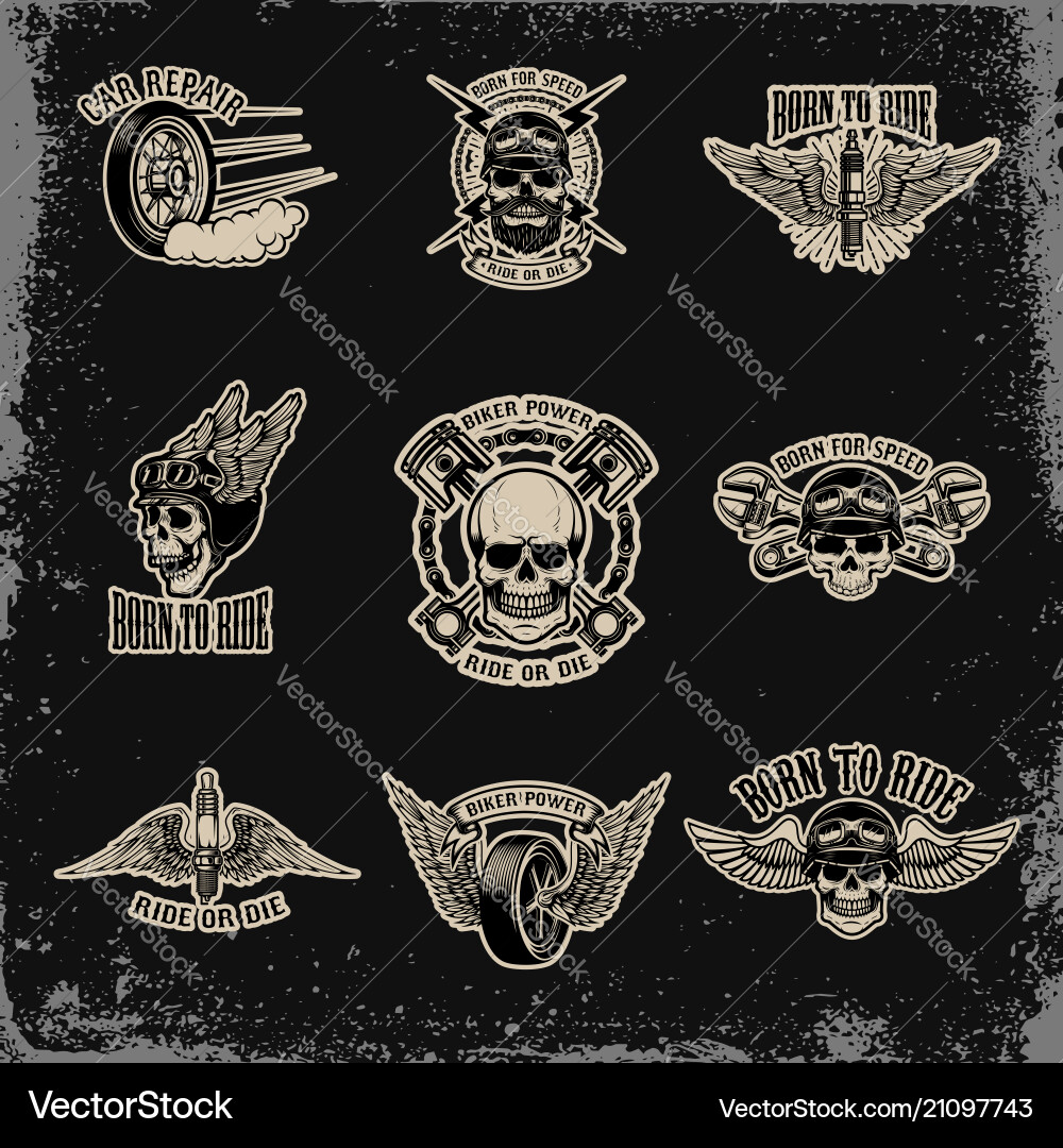 Biker Club Emblems & Repair vector image