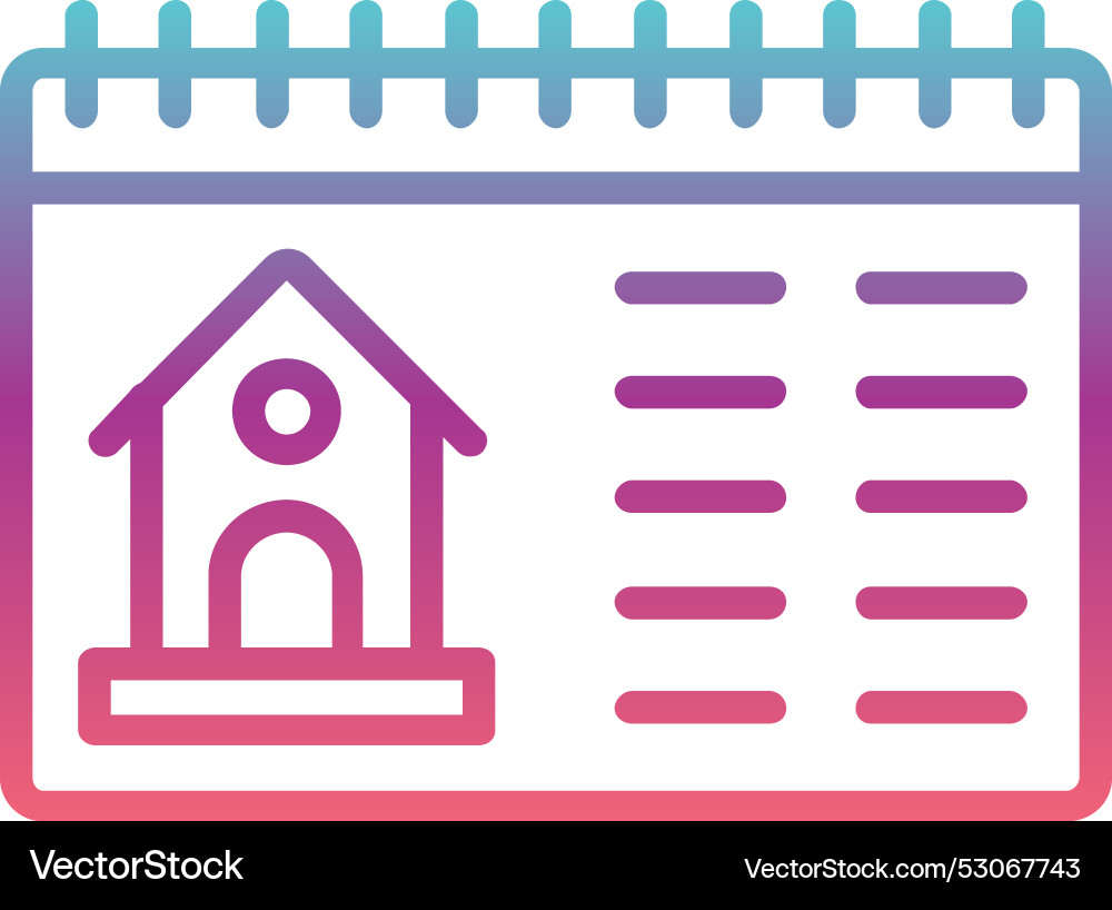 Calendar line gradient design Vector Image