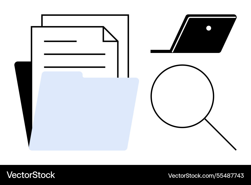 Digital file management organizing documents Digital file management organizing documents vector image