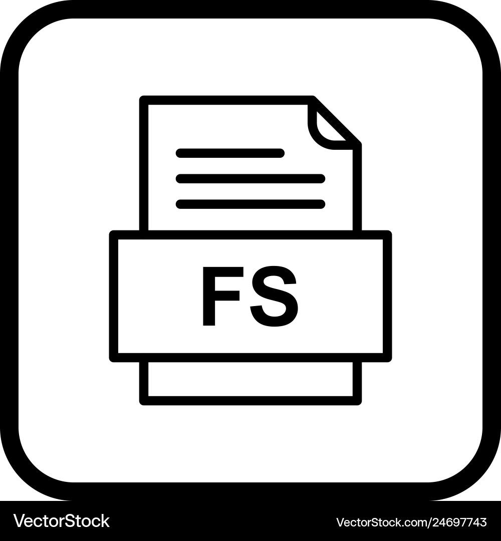 Fs file document icon vector image
