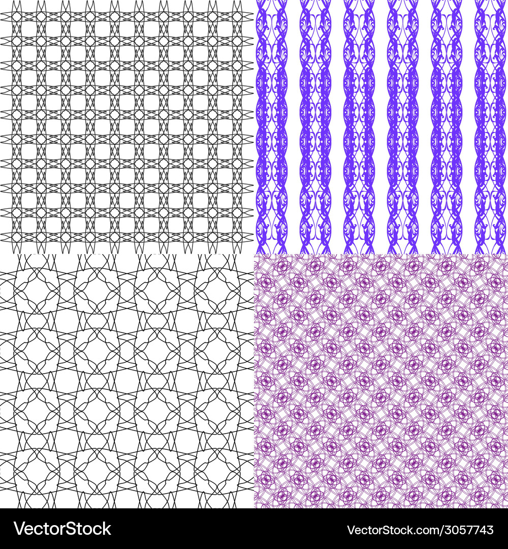 Geometric patterns tiling set of abstract vintage Vector Image
