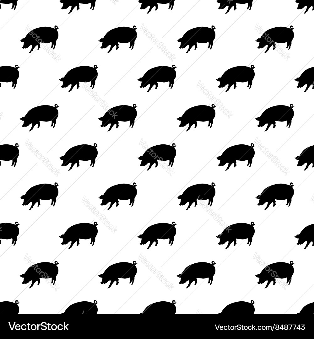 Pig pattern seamless vector image