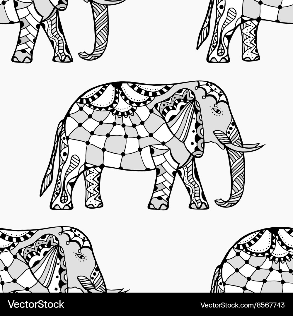 Seamless pattern with elephant Vector Image