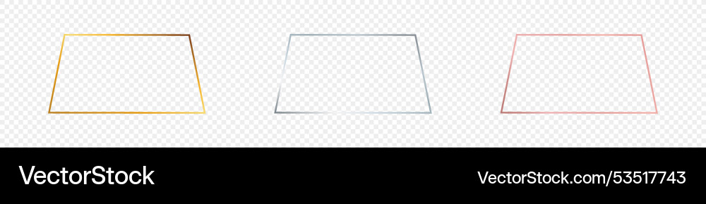 Set of three trapezoid shape frames Set of three trapezoid shape frames vector image