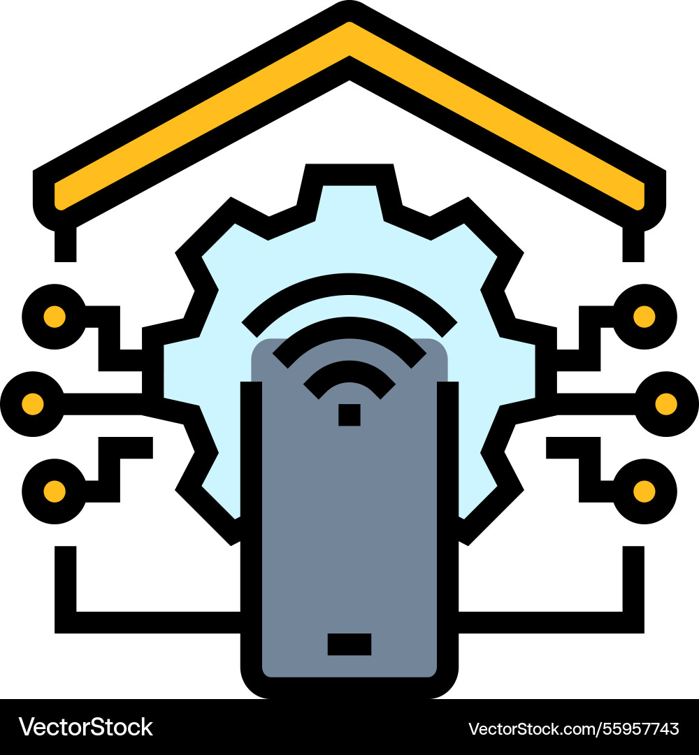 Smart home automation ai integration color icon Vector Image