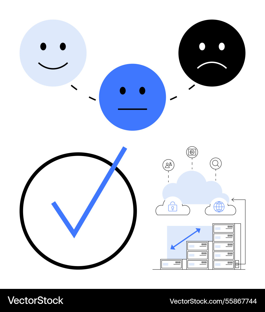 Decision-making process with feedback progress Decision-making process with feedback progress vector image