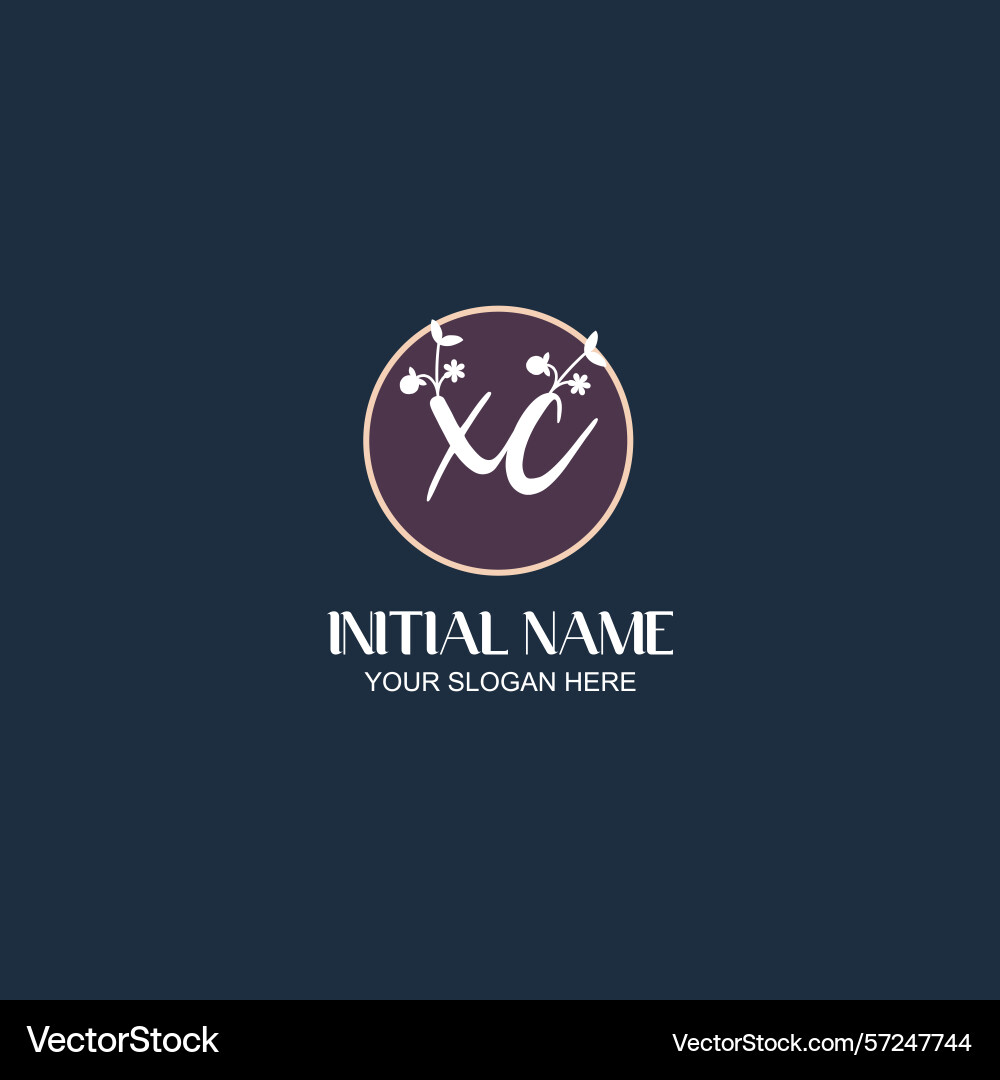 Elegant xc initial logo design with botanical Elegant xc initial logo design with botanical Vector Image
