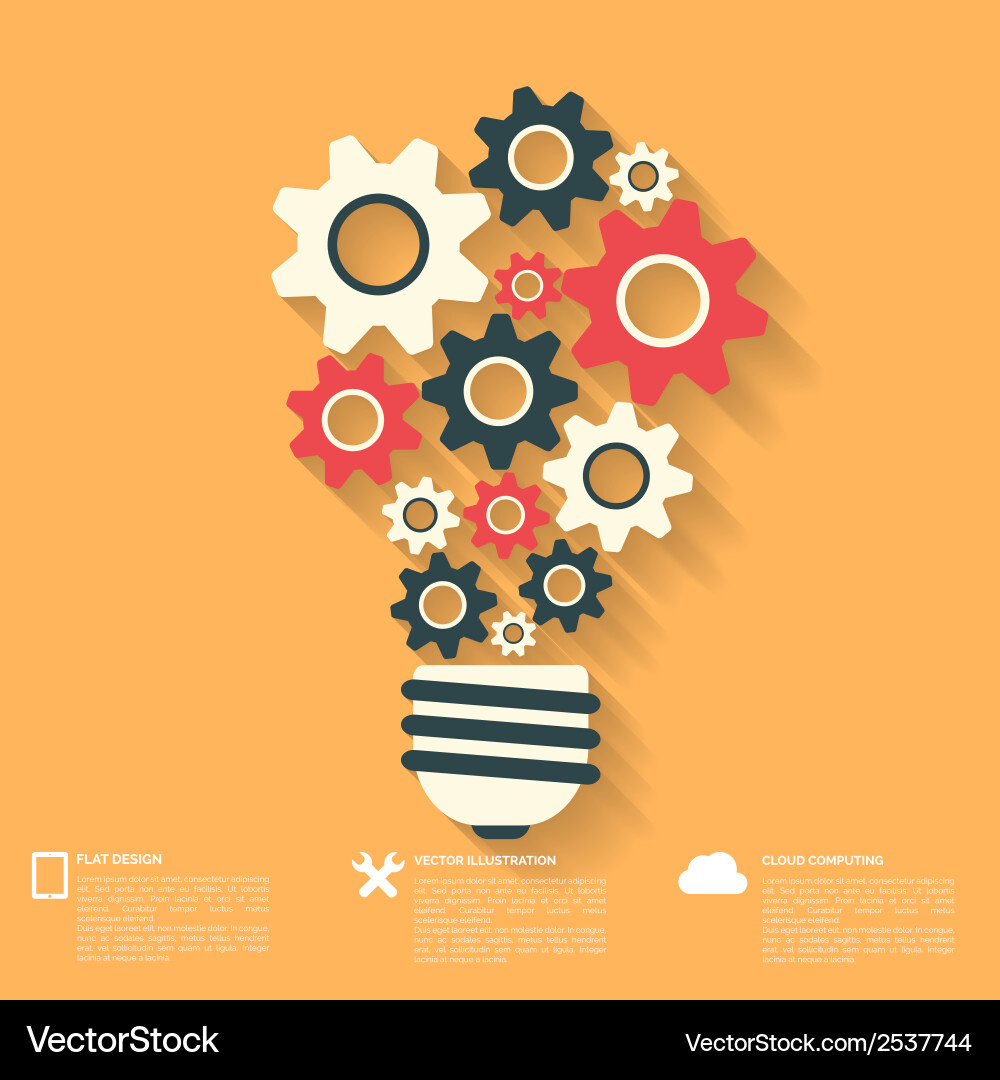 Flat abstract background with web icons interface Vector Image