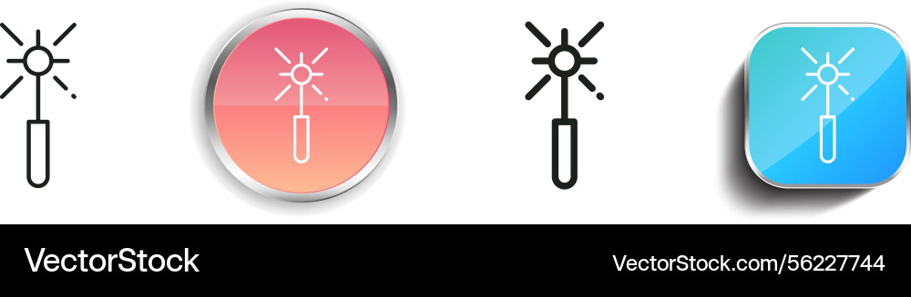 Magic wand icon thin linear regular and button vector image