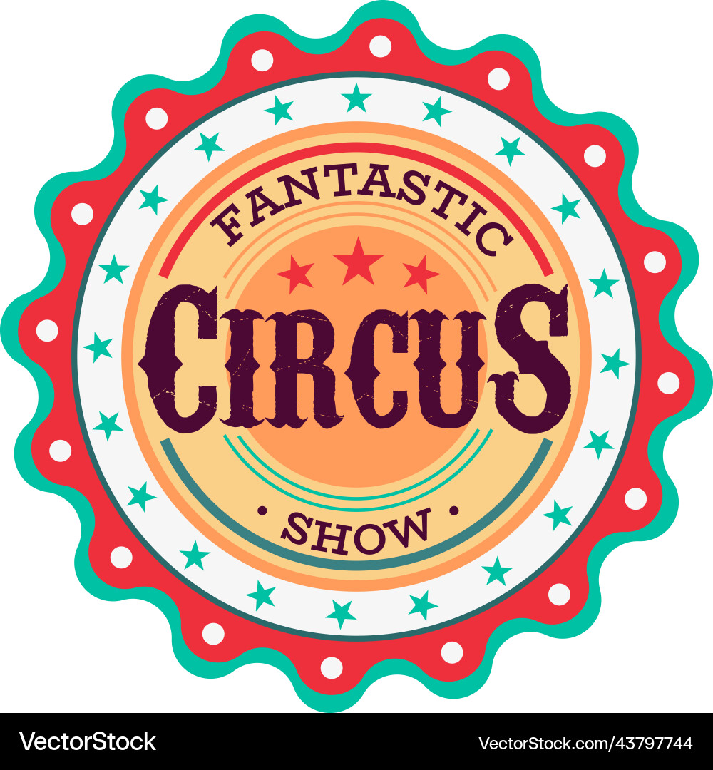 Runde Show Event Aufkleber Zirkus Vintage Logo Runde Show Event Aufkleber Zirkus Vintage Logo vektorbild