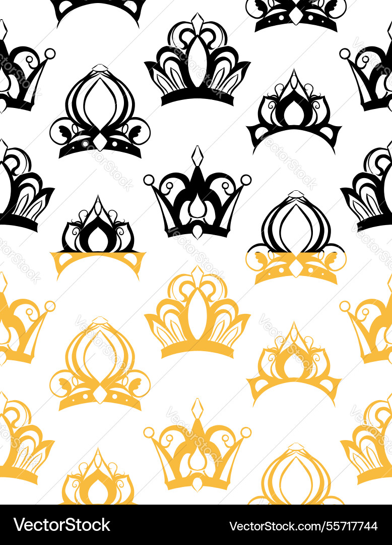 Set of seamless patterns with golden Set of seamless patterns with golden vector image
