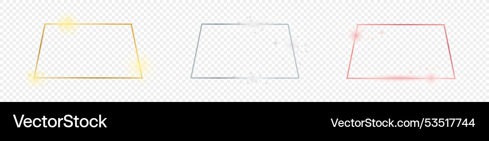 Set of three trapezoid shape frames Vector Image