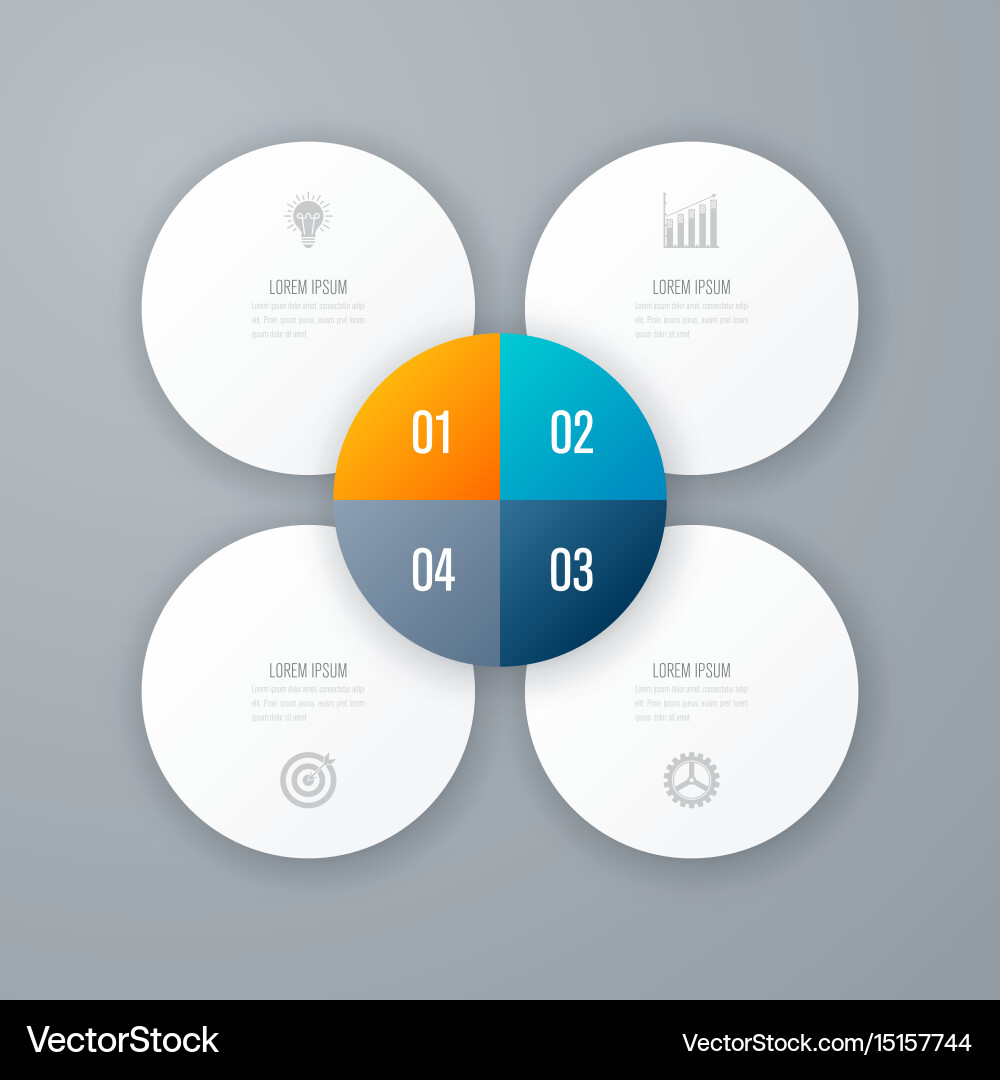 Template for cycle diagram graph presentation vector image